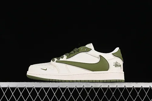 All Categories Air Jordan Jordan Series Basketball Shoes Air Jordan 1 Low High-end Customized Low-top Shoes Travis Scott x Fragment Design x Air Jordan 1 Low OG SP AJ1 Joe 1 Stussi Joint-Beige Army Green Low-top Cultural Casual Shoes DM6688-602